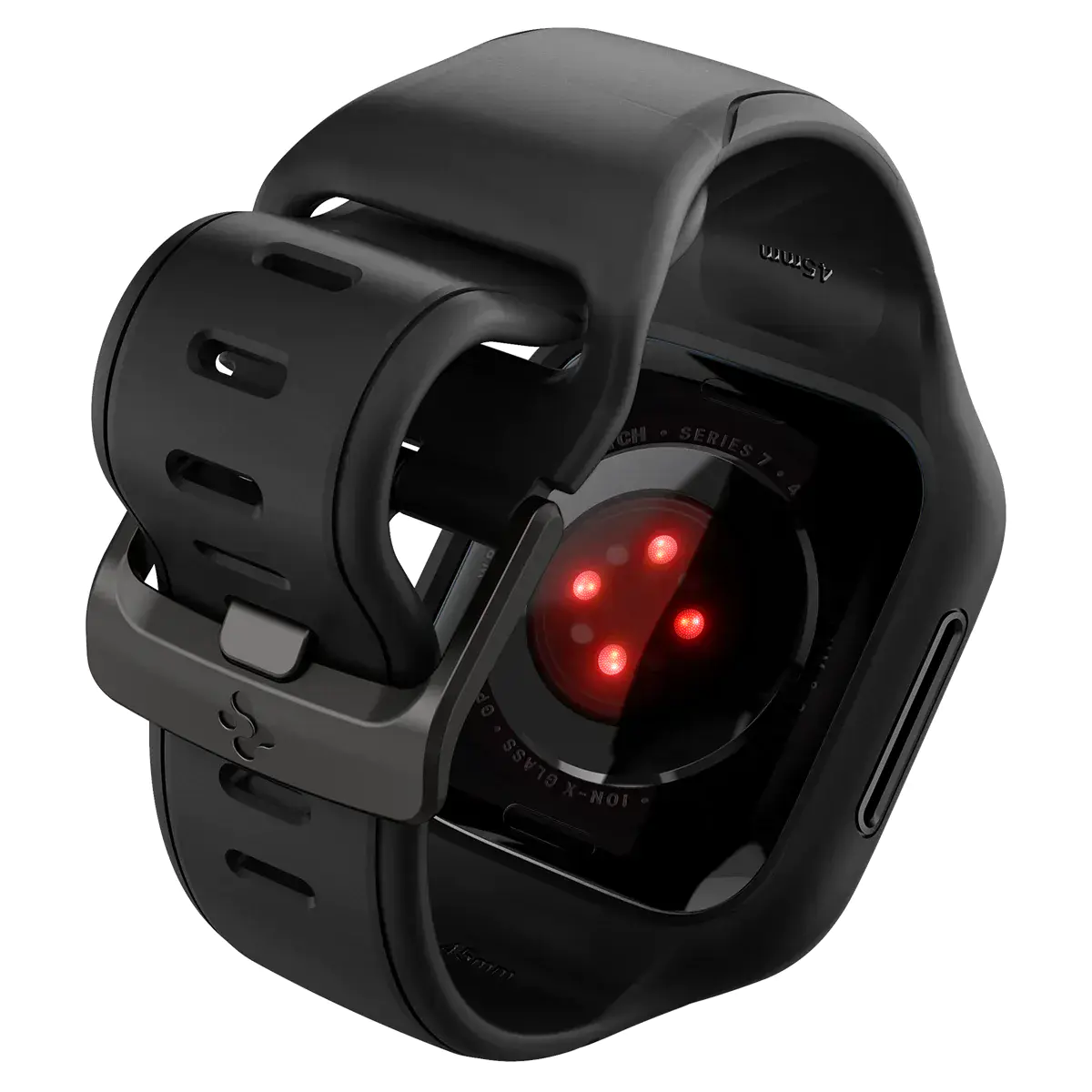 Чехол и ремешок 2в1 Spigen Case Liquid Air Pro for Apple Watch Series 45mm - Black (ACS04182)