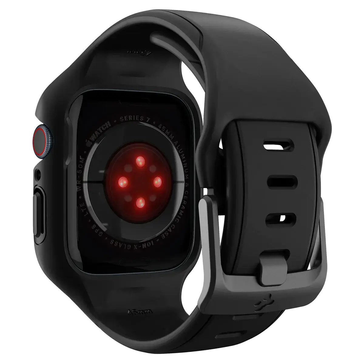 Чехол и ремешок 2в1 Spigen Case Liquid Air Pro for Apple Watch Series 45mm - Black (ACS04182)