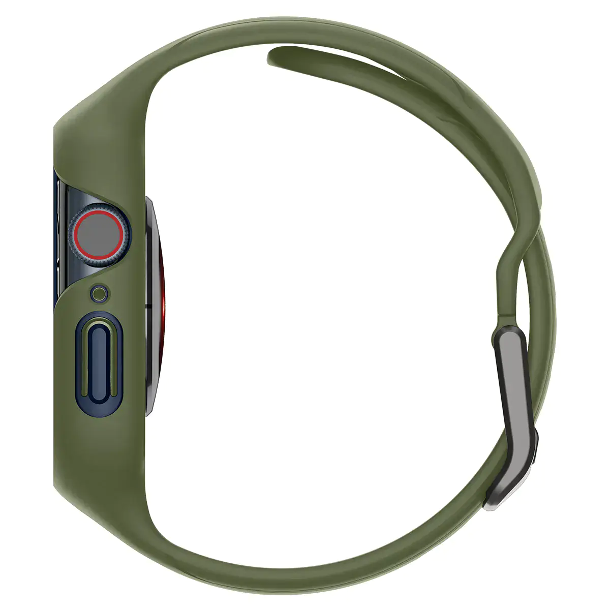 Чехол и ремешок 2в1 Spigen Case Liquid Air Pro for Apple Watch Series 45mm - Moss Green (ACS04408)