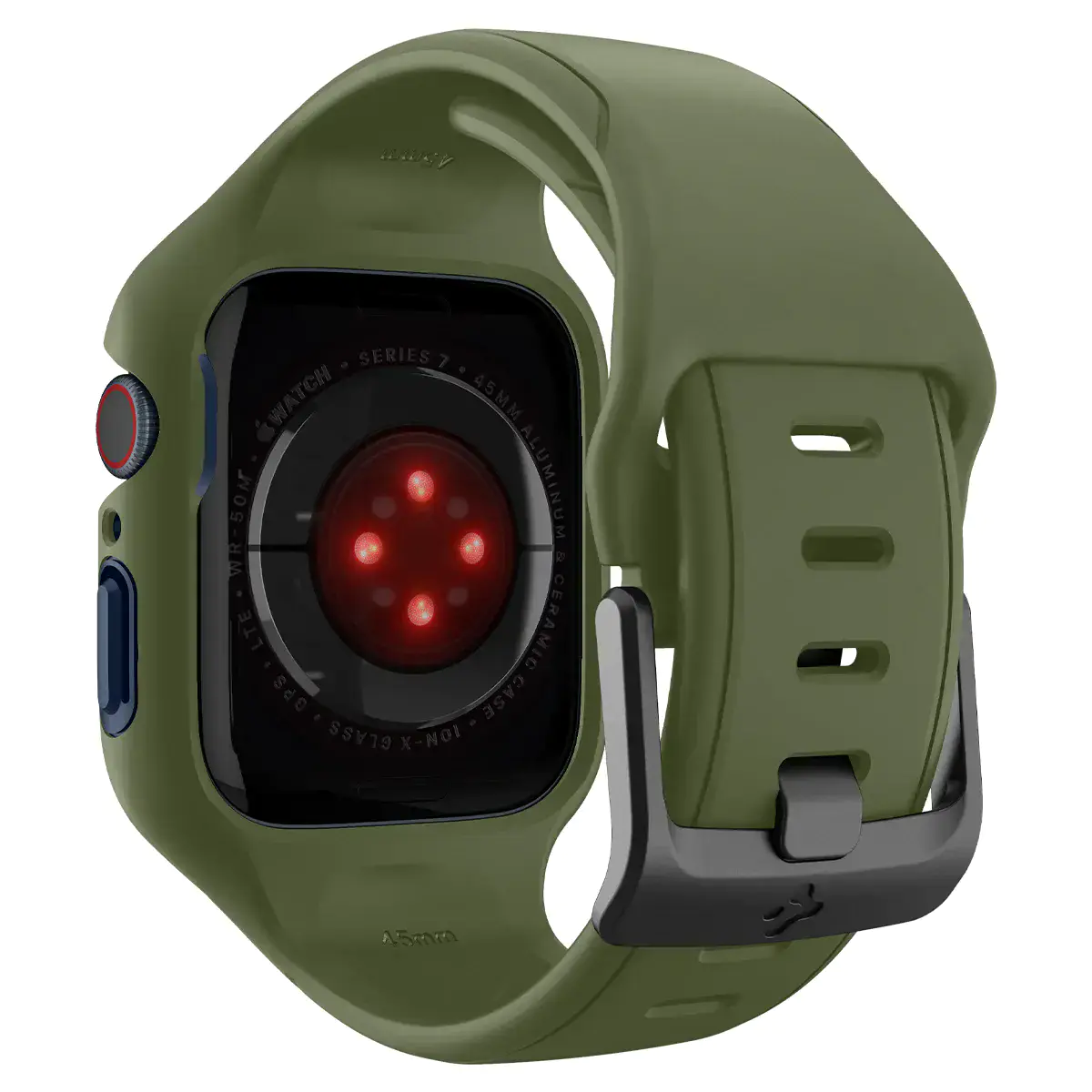 Чехол и ремешок 2в1 Spigen Case Liquid Air Pro for Apple Watch Series 45mm - Moss Green (ACS04408)