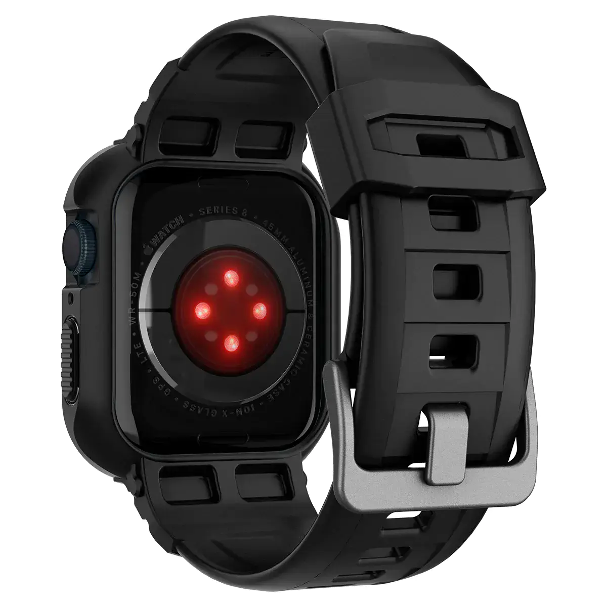 Чохол та ремінець 2в1 Spigen Case Rugged Armor Pro for Apple Watch Series 45mm/44mm - Black (062CS25324)