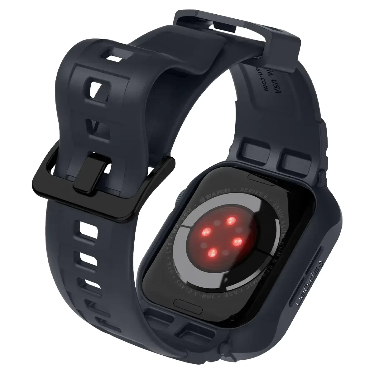 Чехол и ремешок 2в1 Spigen Case Rugged Armor Pro for Apple Watch Series 45mm/44mm - Charcoal Gray (ACS00819)