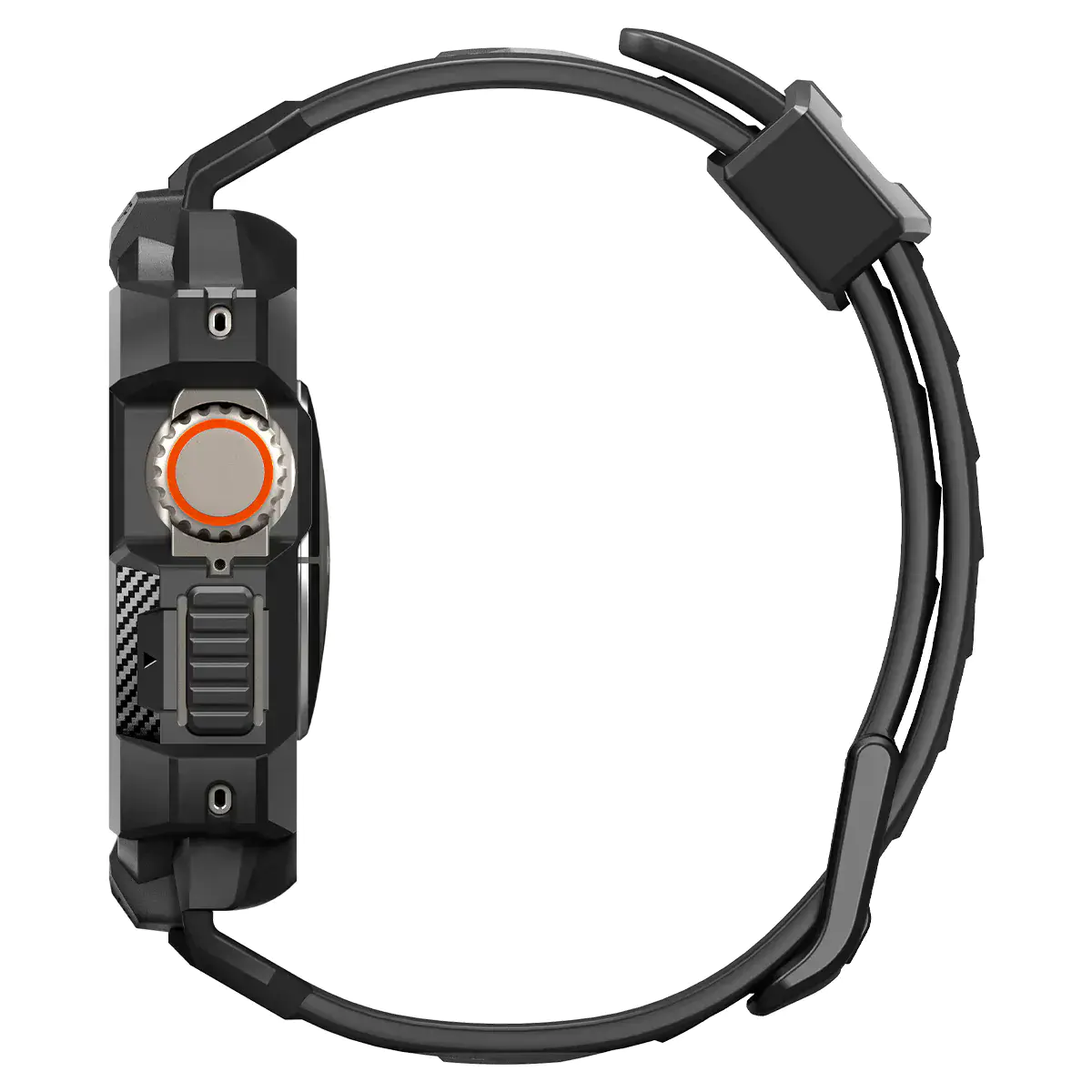 Чехол и ремешок 2в1 Spigen Case Rugged Armor Pro for Apple Watch Ultra 49mm - Black (ACS05460)