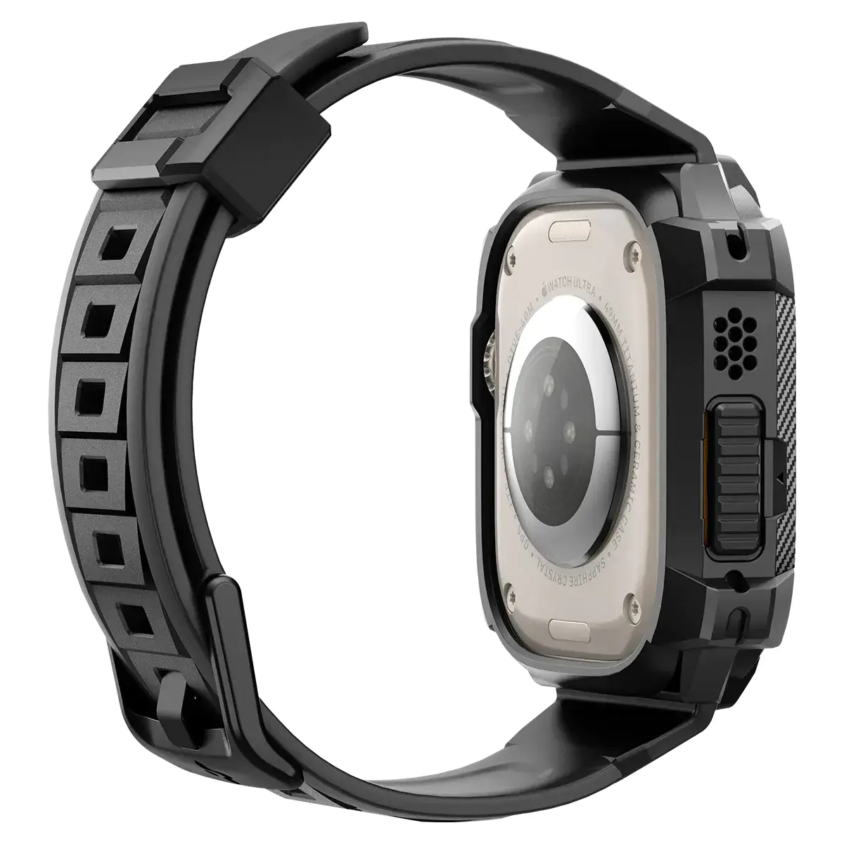 Чехол и ремешок 2в1 Spigen Case Rugged Armor Pro for Apple Watch Ultra 49mm - Black (ACS05460)