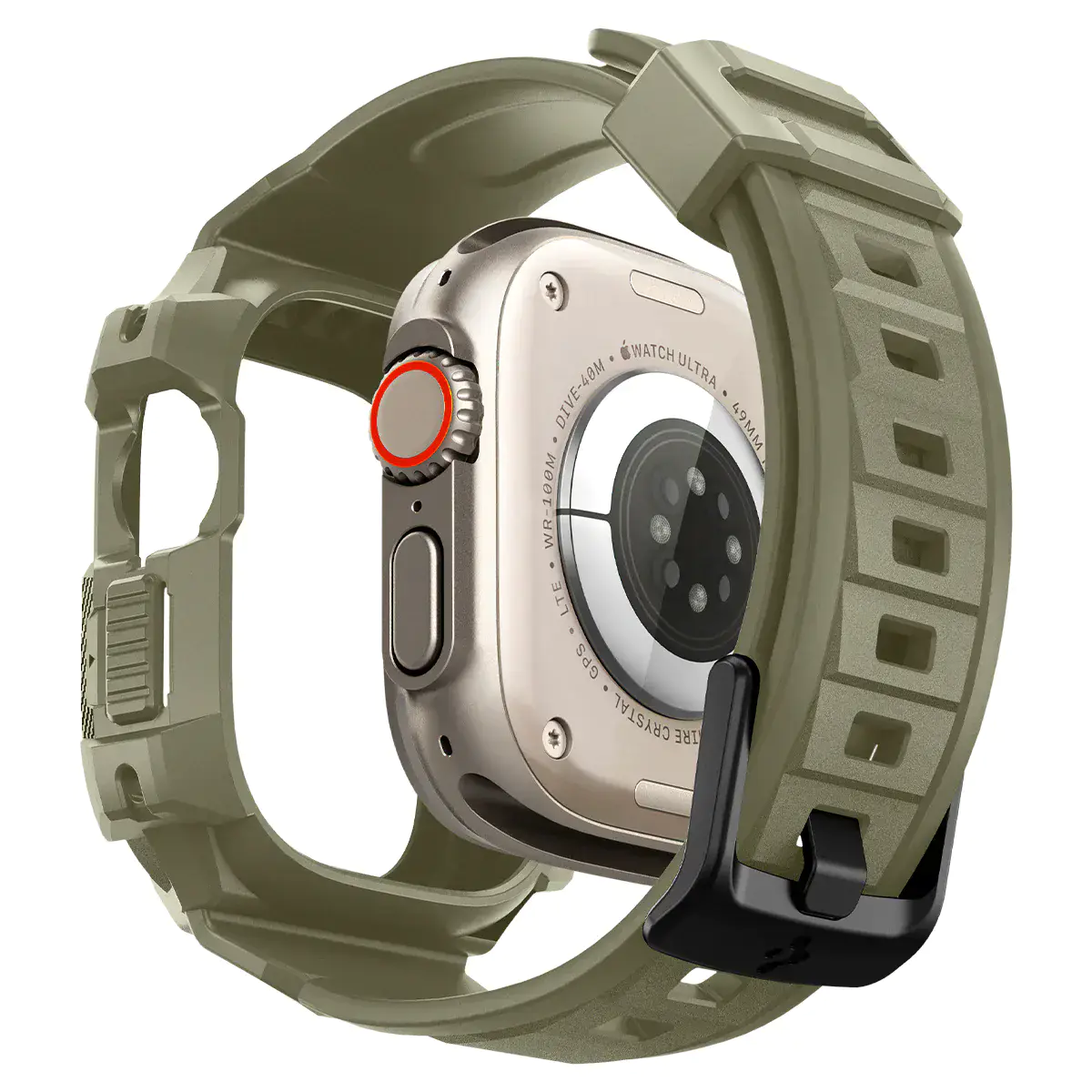 Чохол та ремінець 2в1 Spigen Case Rugged Armor Pro for Apple Watch Ultra 49mm - Vintage Khaki (ACS05915)