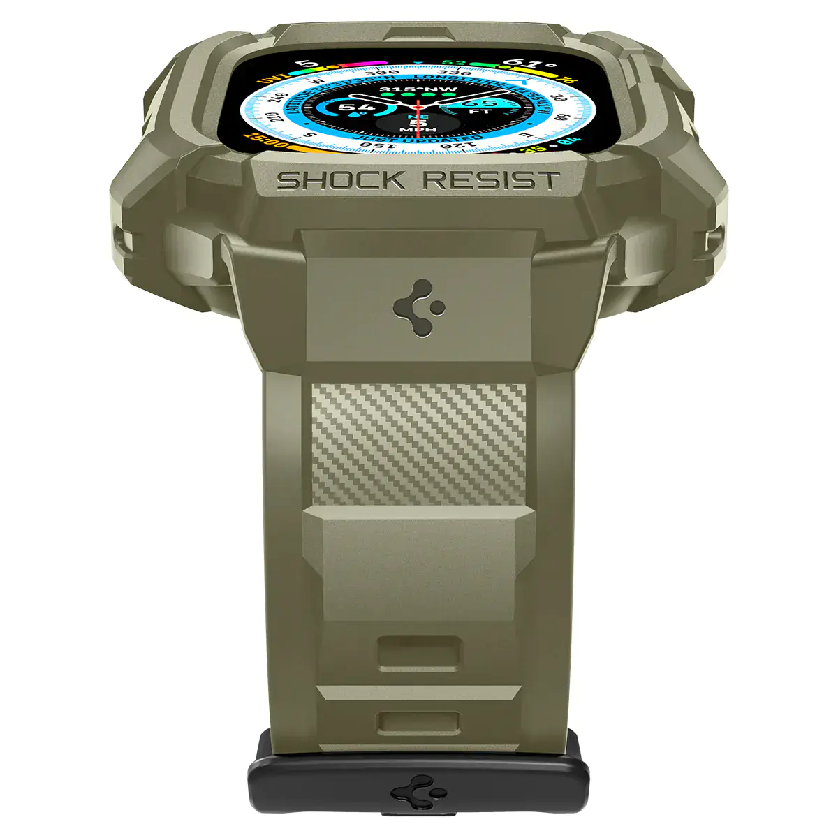 Чохол та ремінець 2в1 Spigen Case Rugged Armor Pro for Apple Watch Ultra 49mm - Vintage Khaki (ACS05915)