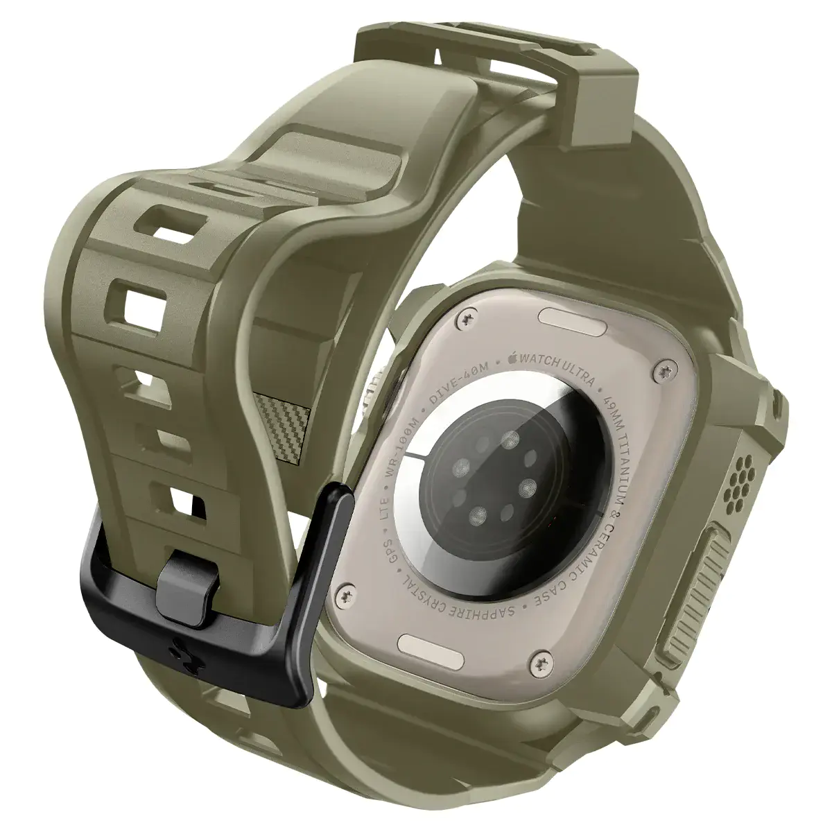 Чохол та ремінець 2в1 Spigen Case Rugged Armor Pro for Apple Watch Ultra 49mm - Vintage Khaki (ACS05915)