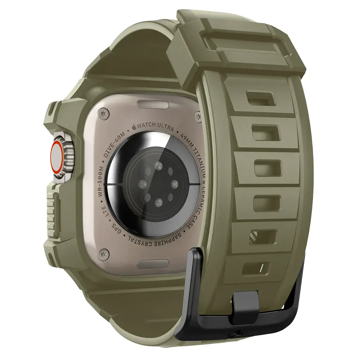 Чохол та ремінець 2в1 Spigen Case Rugged Armor Pro for Apple Watch Ultra 49mm - Vintage Khaki (ACS05915)