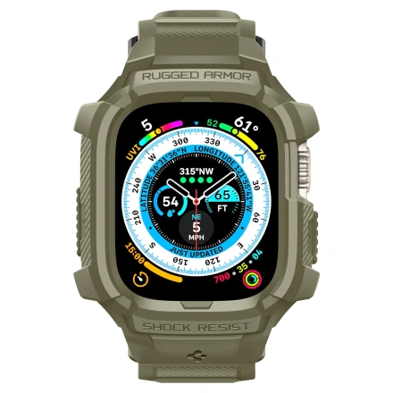 Чохол та ремінець 2в1 Spigen Case Rugged Armor Pro for Apple Watch Ultra 49mm - Vintage Khaki (ACS05915)