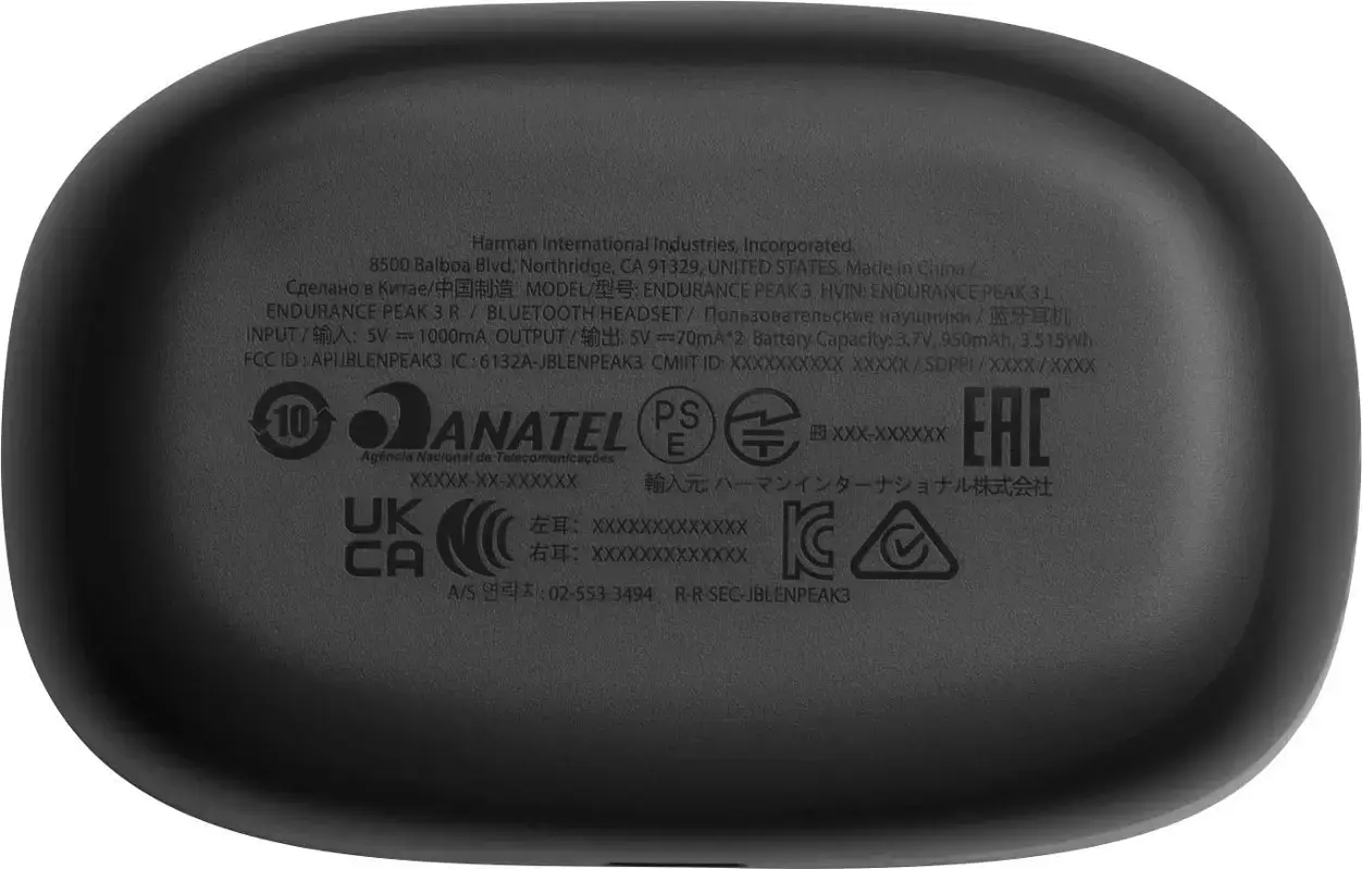 Навушники JBL Endurance Peak 3 - Black (JBLENDURPEAK3BLK)