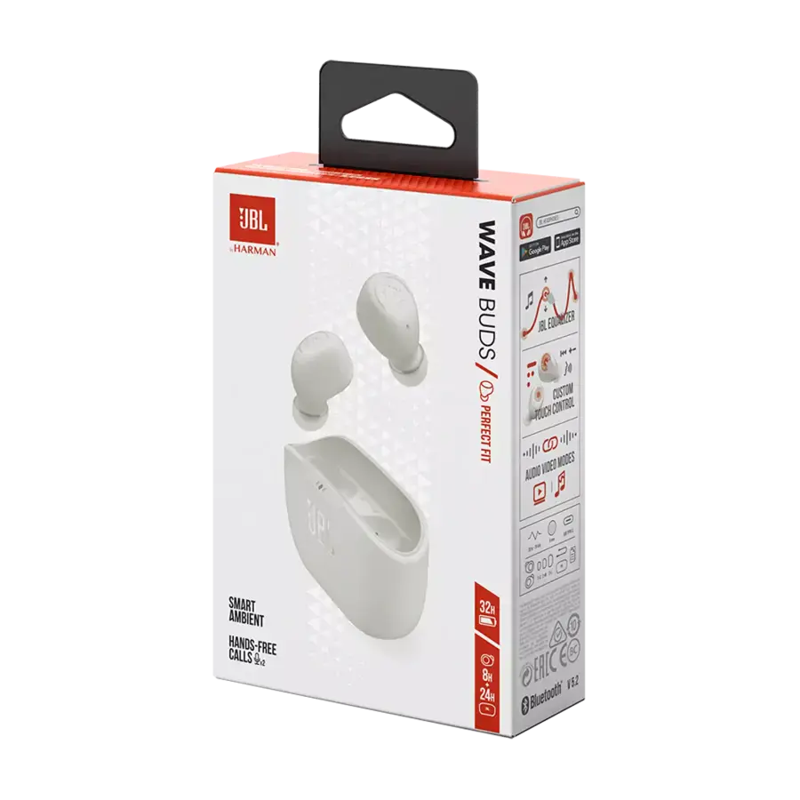 Наушники JBL Wave Buds White (JBLWBUDSWHT)