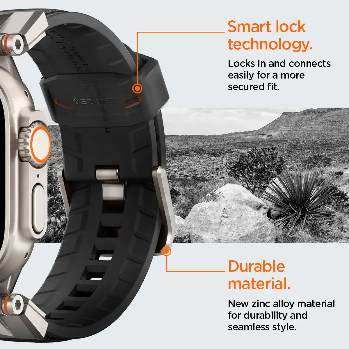 Ремінець Spigen DuraPro Armor Watch Band for Apple Watch 49mm/45mm/44mm/42mm - Black (AMP06065)