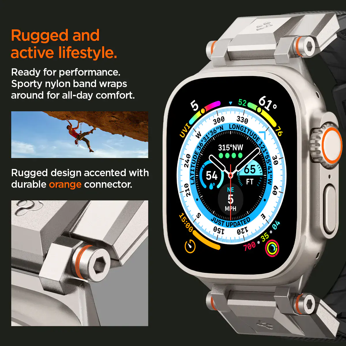 Ремінець Spigen DuraPro Armor Watch Band for Apple Watch 49mm/45mm/44mm/42mm - Black (AMP06065)