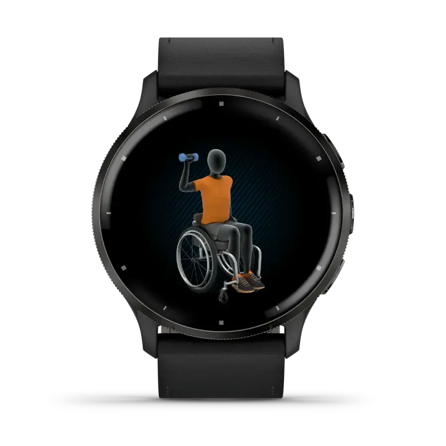 Смарт-годинник Garmin Venu 3 Black/Slate Gray with Quick Release Leather Strap (010-02784-52)