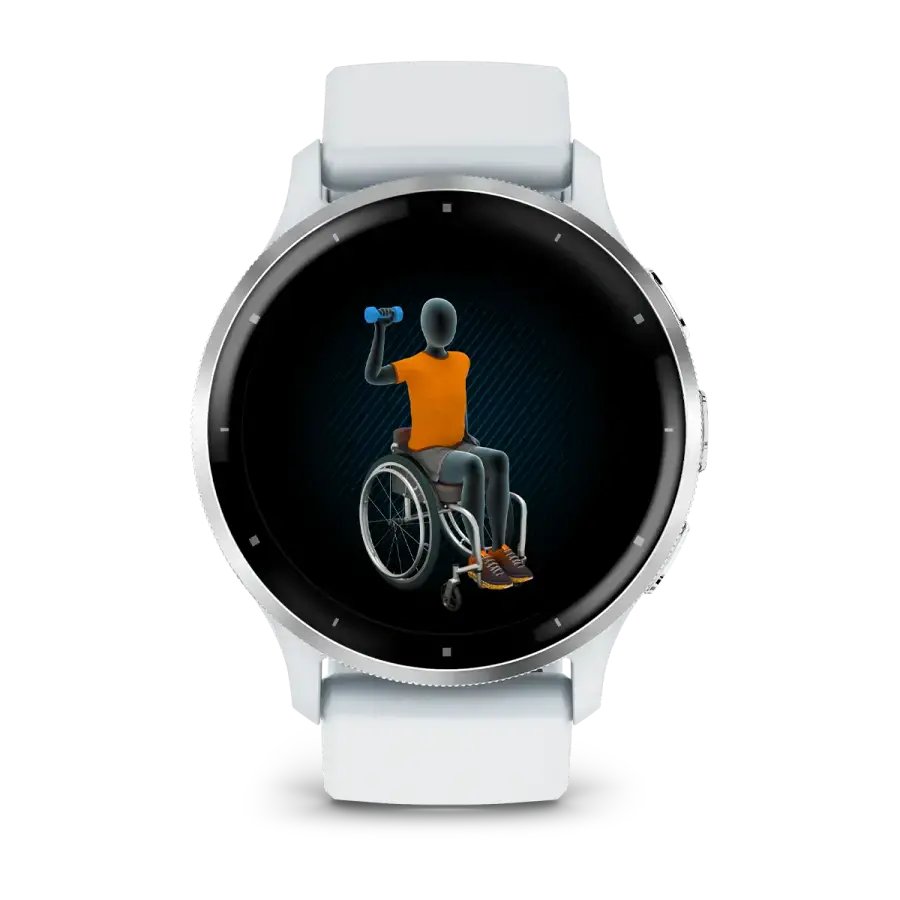 Смарт-годинник Garmin Venu 3 Silver Stainless Steel Bezel with Whitestone Case and Silicone Band (010-02784-00)