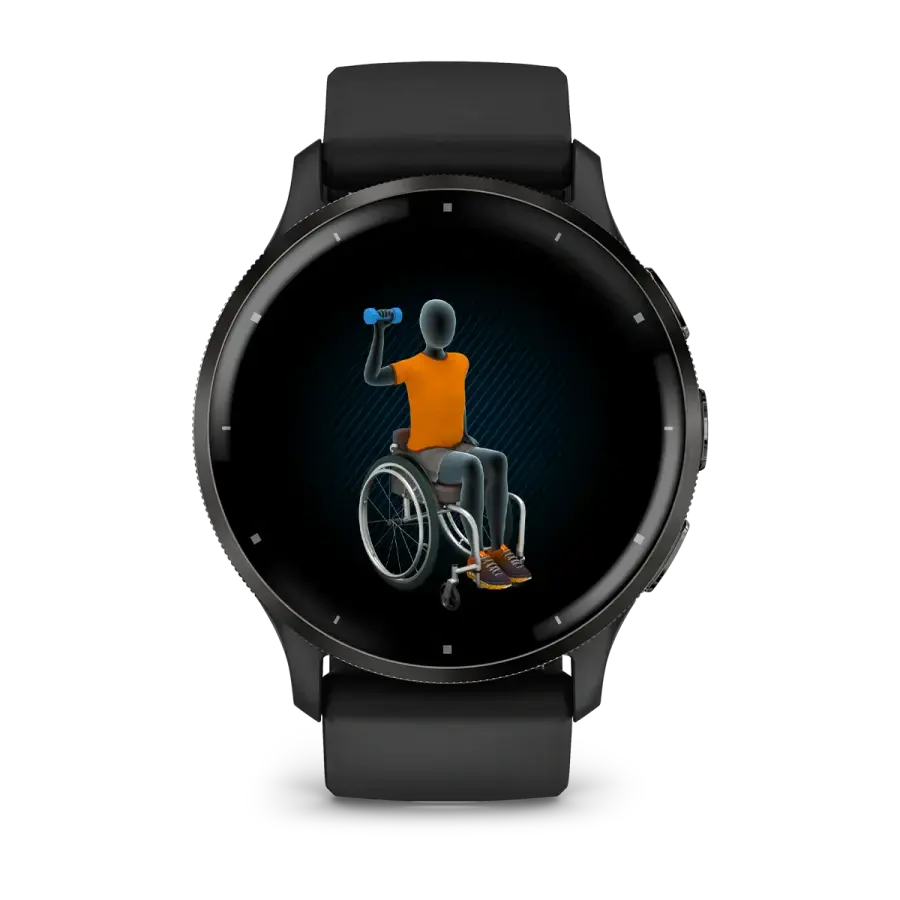 Смарт-годинник Garmin Venu 3 Slate Stainless Steel Bezel with Black Case and Silicone Band (010-02784-01)