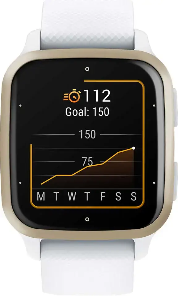 Смарт-годинник Garmin Venu Sq 2 Cream Gold Aluminum Bezel with White Case and Silicone Band (010-02701-01/11)