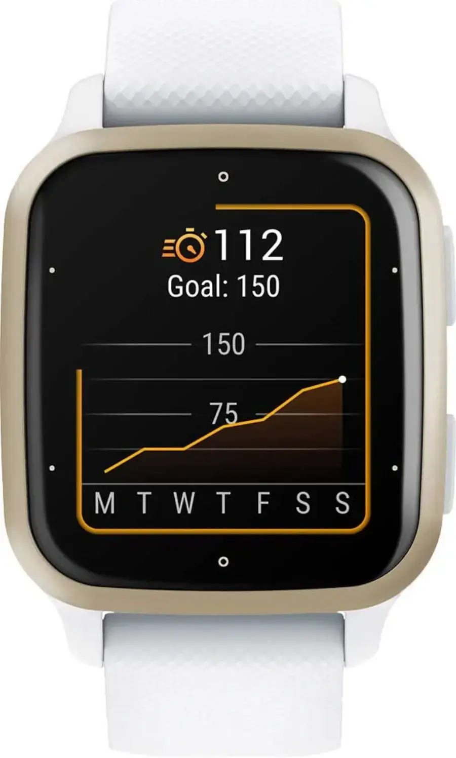 Смарт-годинник Garmin Venu Sq 2 Cream Gold Aluminum Bezel with White Case and Silicone Band (010-02701-01/11)