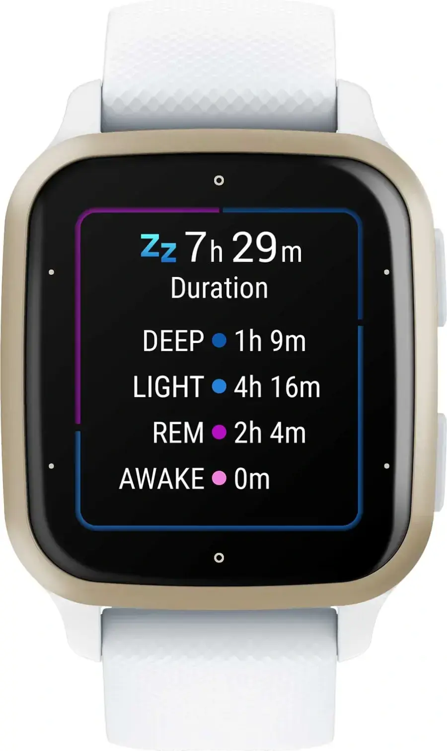 Смарт-годинник Garmin Venu Sq 2 Cream Gold Aluminum Bezel with White Case and Silicone Band (010-02701-01/11)