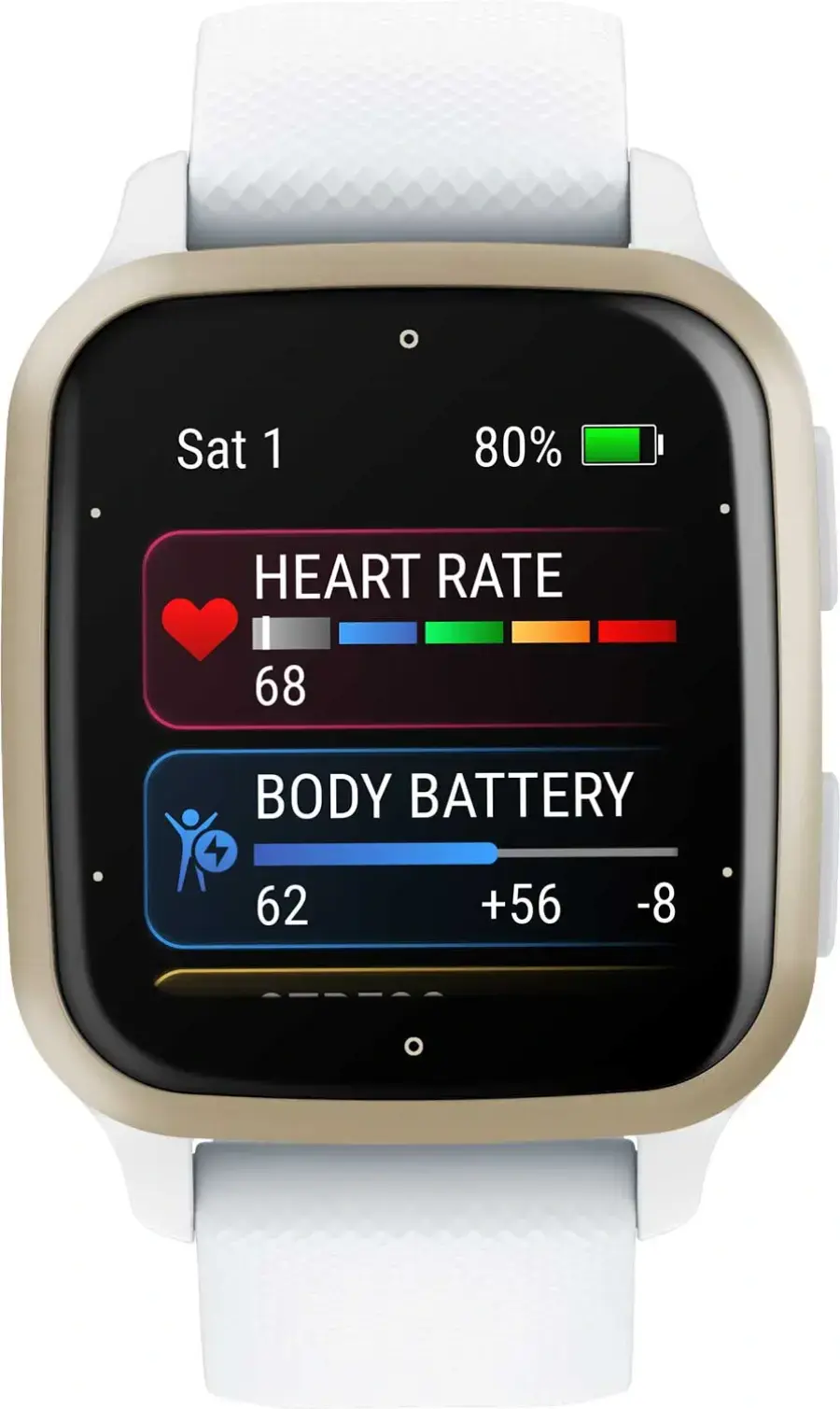 Смарт-годинник Garmin Venu Sq 2 Cream Gold Aluminum Bezel with White Case and Silicone Band (010-02701-01/11)