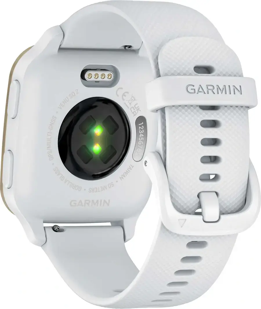 Смарт-годинник Garmin Venu Sq 2 Cream Gold Aluminum Bezel with White Case and Silicone Band (010-02701-01/11)