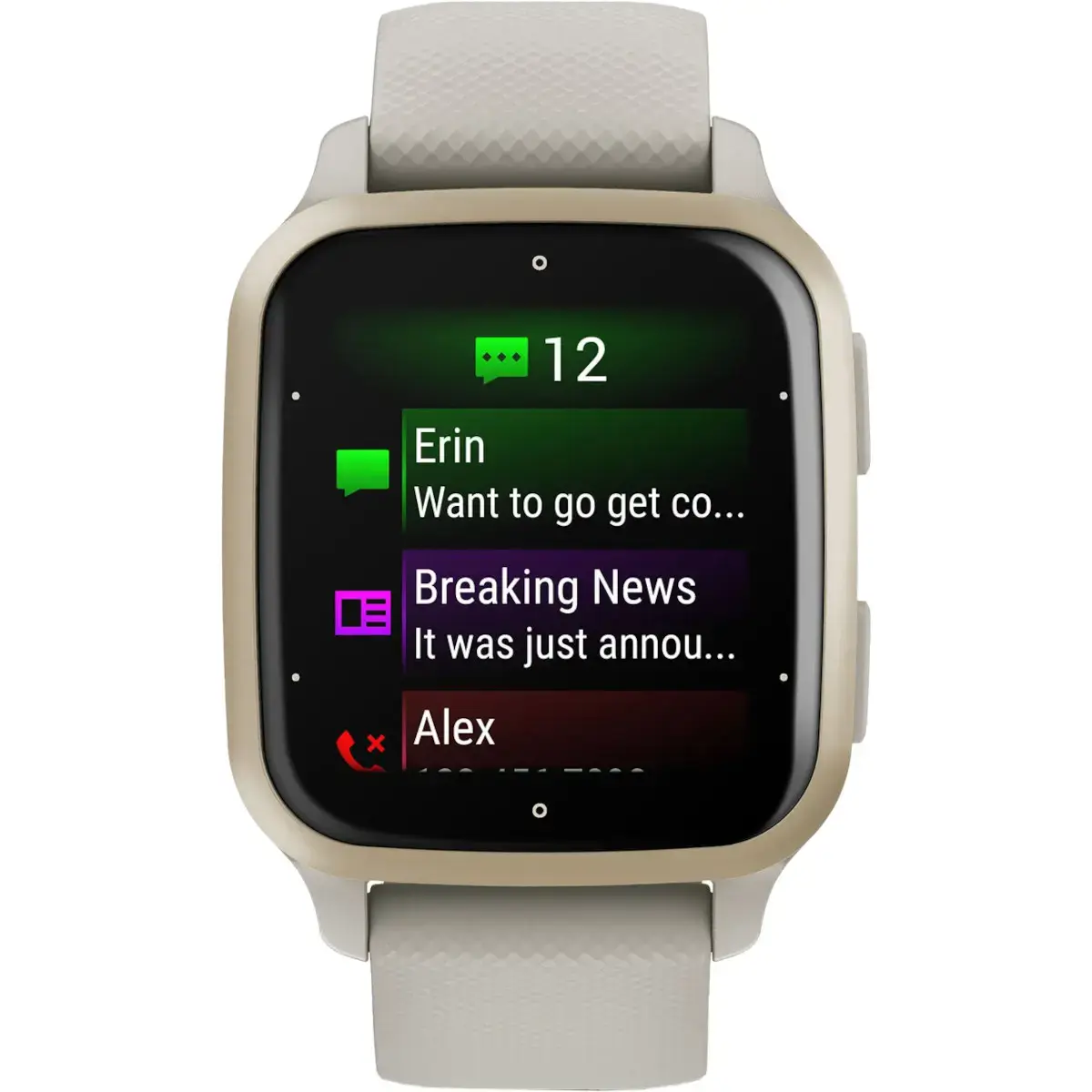 Смарт-часы Garmin Venu Sq 2 – Music Edition Cream Gold Al. Bezel w. French Gray Case and S. Band (0010-02700-02/12)