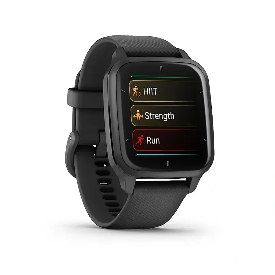 Смарт-годинник Garmin Venu Sq 2 – Music Edition Slate Aluminum Bezel with Black Case and Silicone Band (010-02700-00/10)