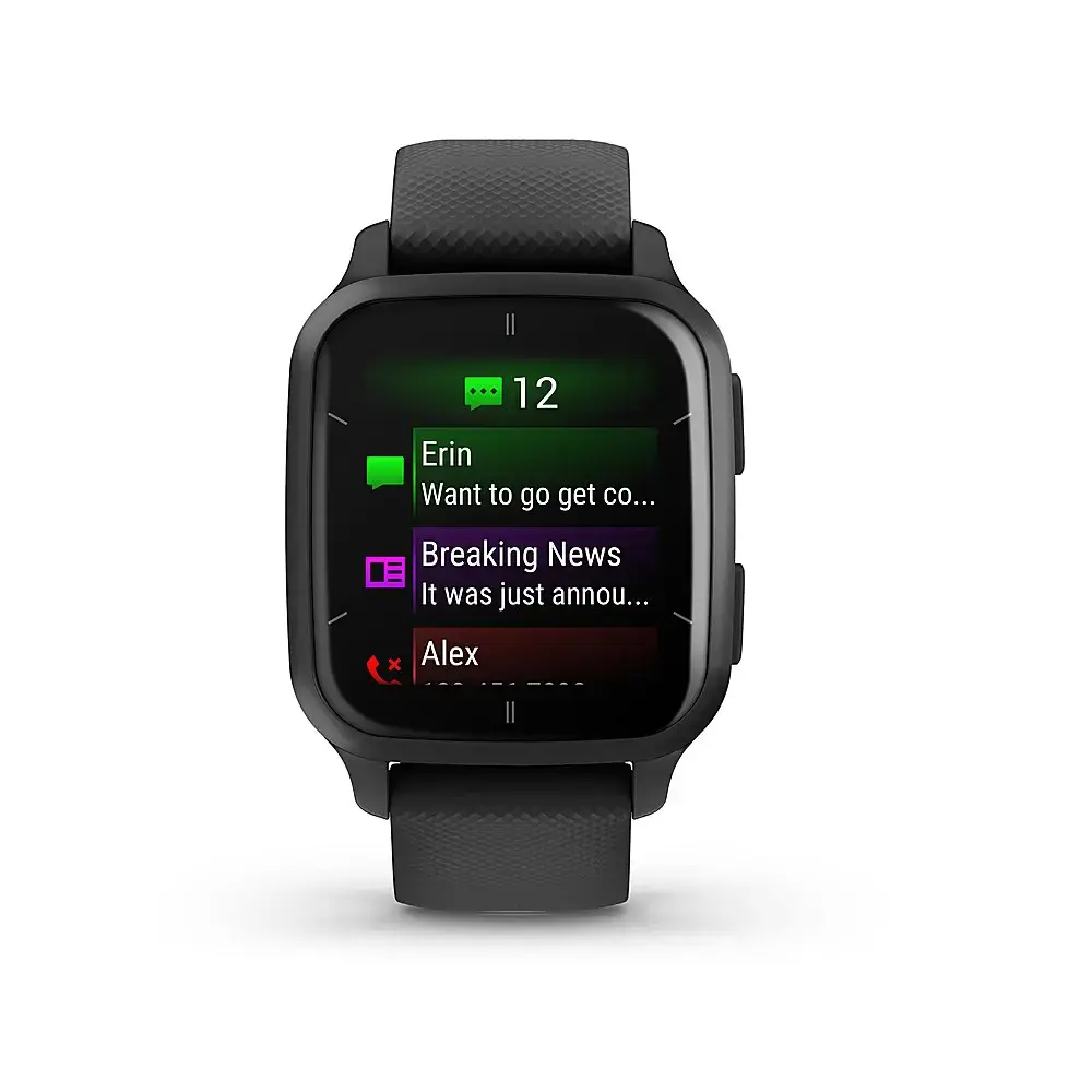 Смарт-часы Garmin Venu Sq 2 – Music Edition Slate Aluminum Bezel with Black Case and Silicone Band (010-02700-00/10)