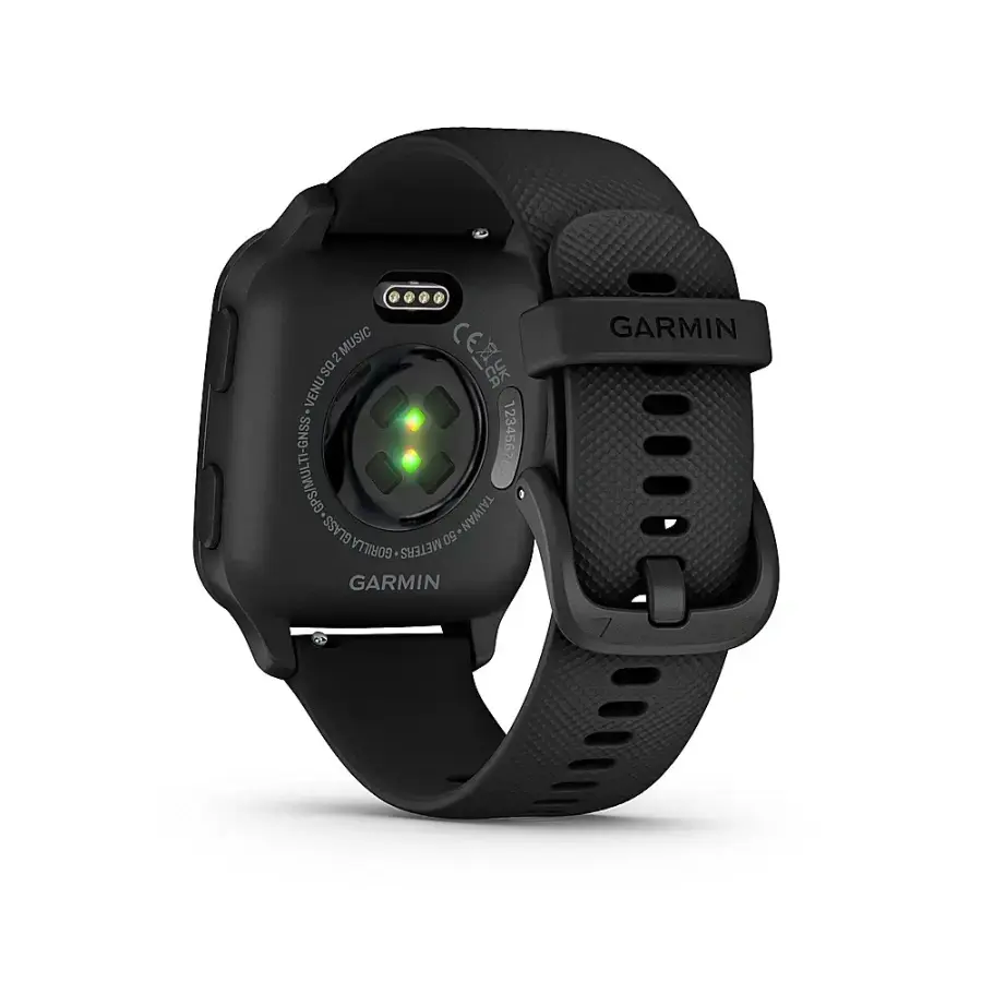 Смарт-годинник Garmin Venu Sq 2 – Music Edition Slate Aluminum Bezel with Black Case and Silicone Band (010-02700-00/10)