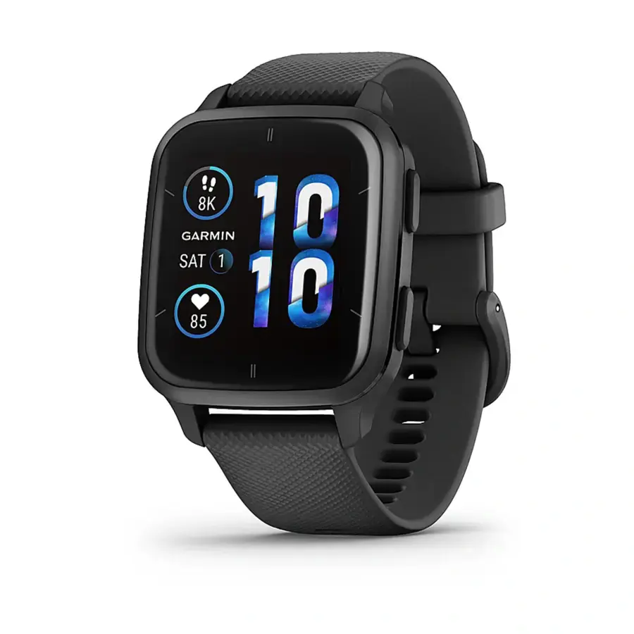 Смарт-годинник Garmin Venu Sq 2 – Music Edition Slate Aluminum Bezel with Black Case and Silicone Band (010-02700-00/10)
