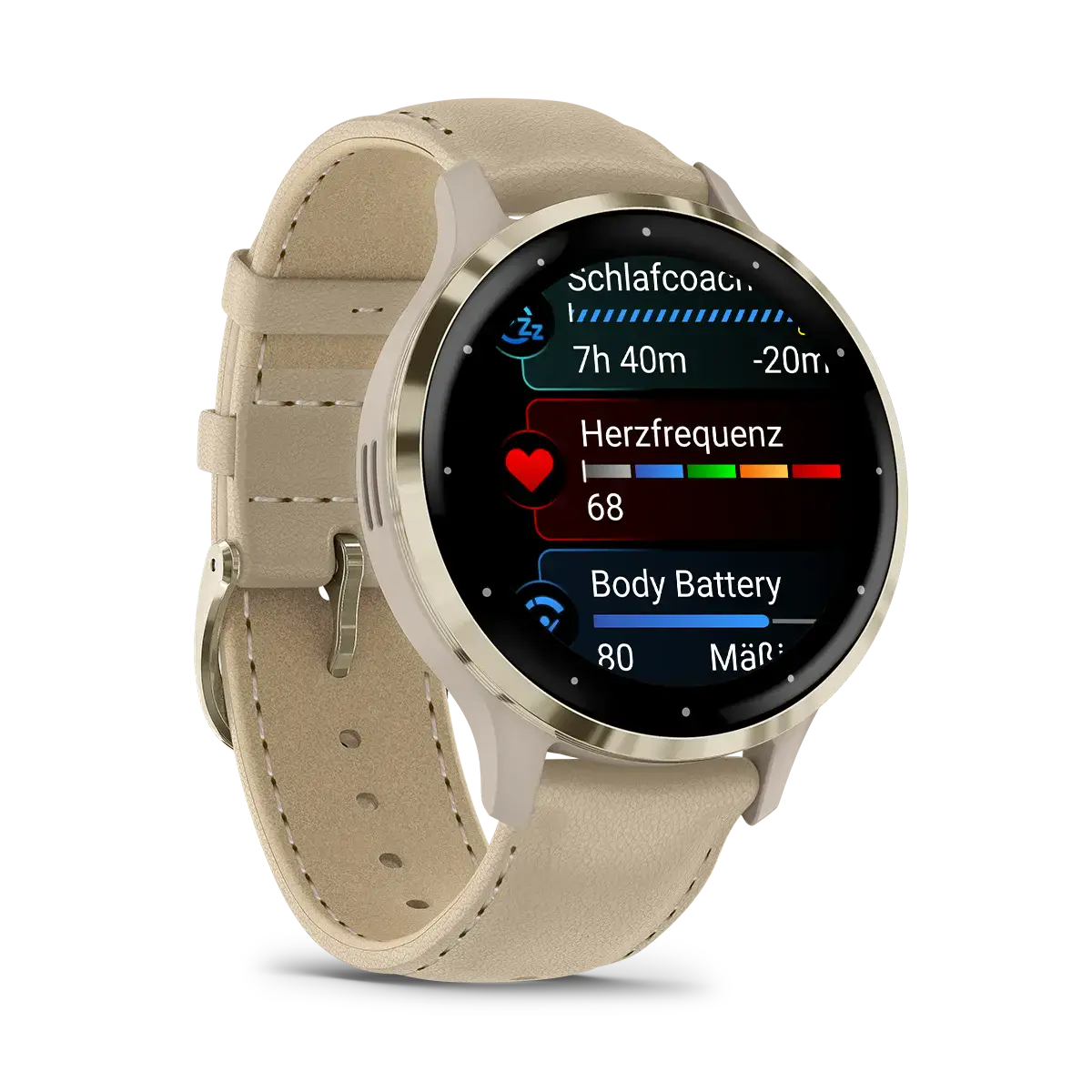 Смарт-часы Garmin Venu 3S French Gray/Soft Gold with Quick Release Leather Strap (010-02785-55)