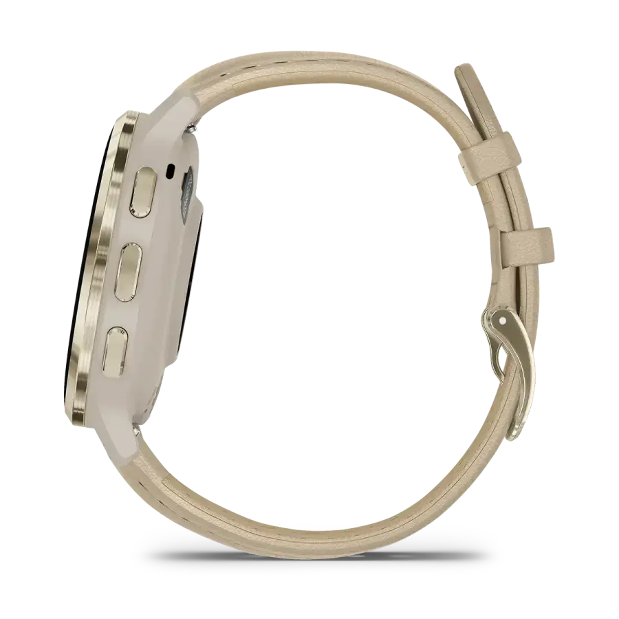 Смарт-годинник Garmin Venu 3S French Gray/Soft Gold with Quick Release Leather Strap (010-02785-55)