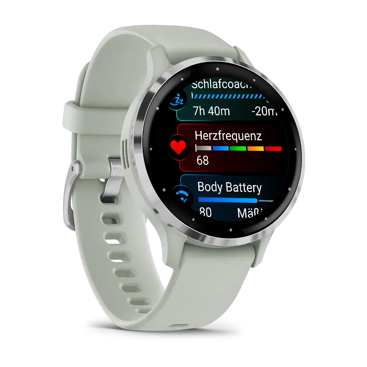 Смарт-часы Garmin Venu 3S Silver Stainless Steel Bezel with Sage Gray Case and Silicone Band (010-02785-01)