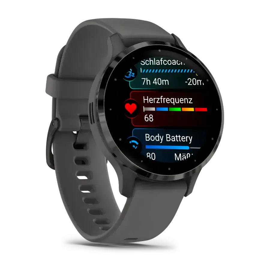 Смарт-годинник Garmin Venu 3S Slate Stainless Steel Bezel with Pebble Gray Case and Silicone Band (010-02785-00)