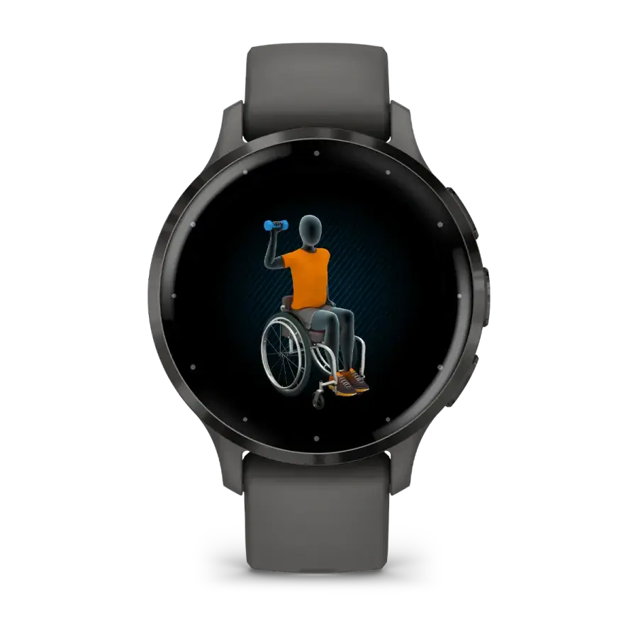 Смарт-годинник Garmin Venu 3S Slate Stainless Steel Bezel with Pebble Gray Case and Silicone Band (010-02785-00)