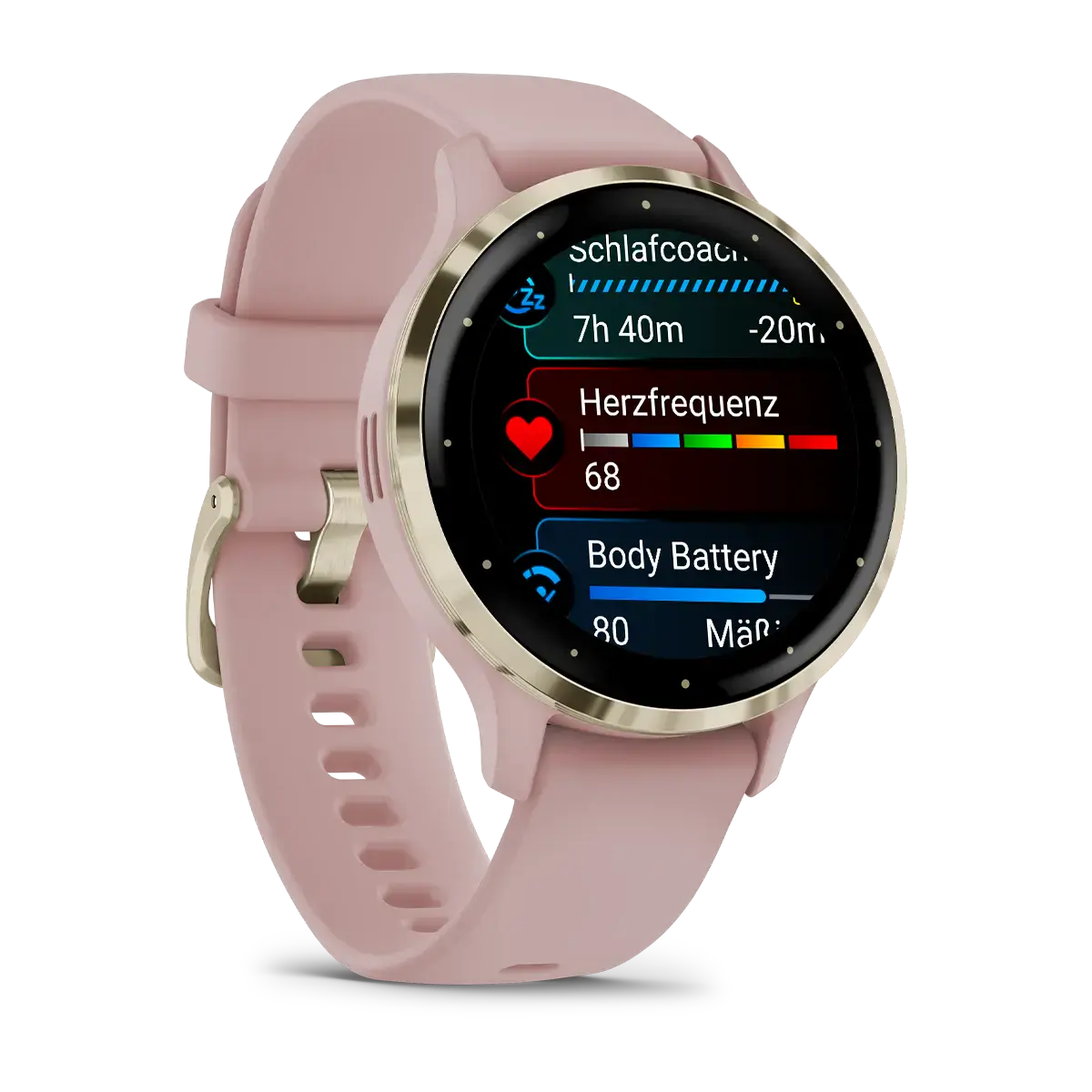 Смарт-годинник Garmin Venu 3S Soft Gold Stainless Steel Bezel with Dust Rose Case and Silicone Band (010-02785-03)