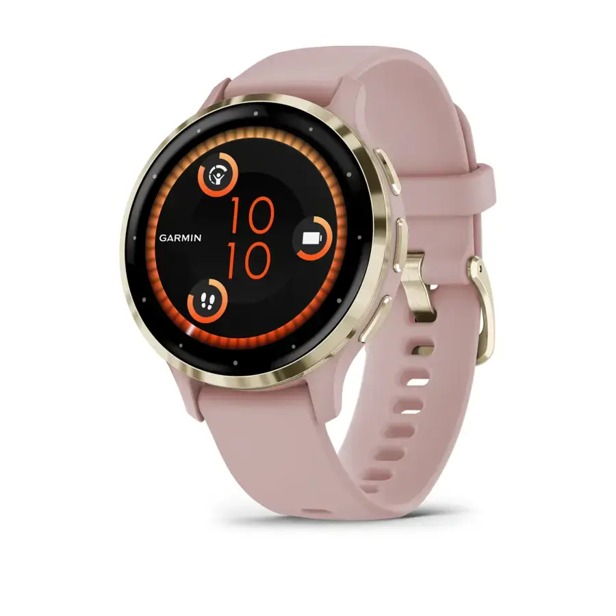 Смарт-годинник Garmin Venu 3S Soft Gold Stainless Steel Bezel with Dust Rose Case and Silicone Band (010-02785-03)
