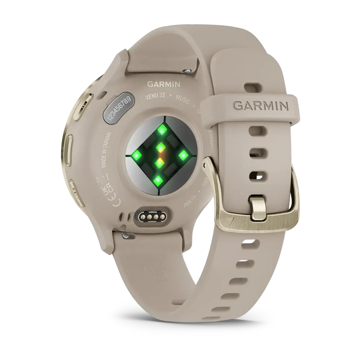 Смарт-годинник Garmin Venu 3S Soft Gold Stainless Steel Bezel with French Gray Case and Silicone Band (010-02785-02)