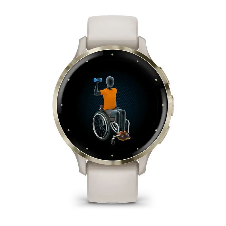 Смарт-годинник Garmin Venu 3S Soft Gold Stainless Steel Bezel with Ivory Case and Silicone Band (010-02785-04)