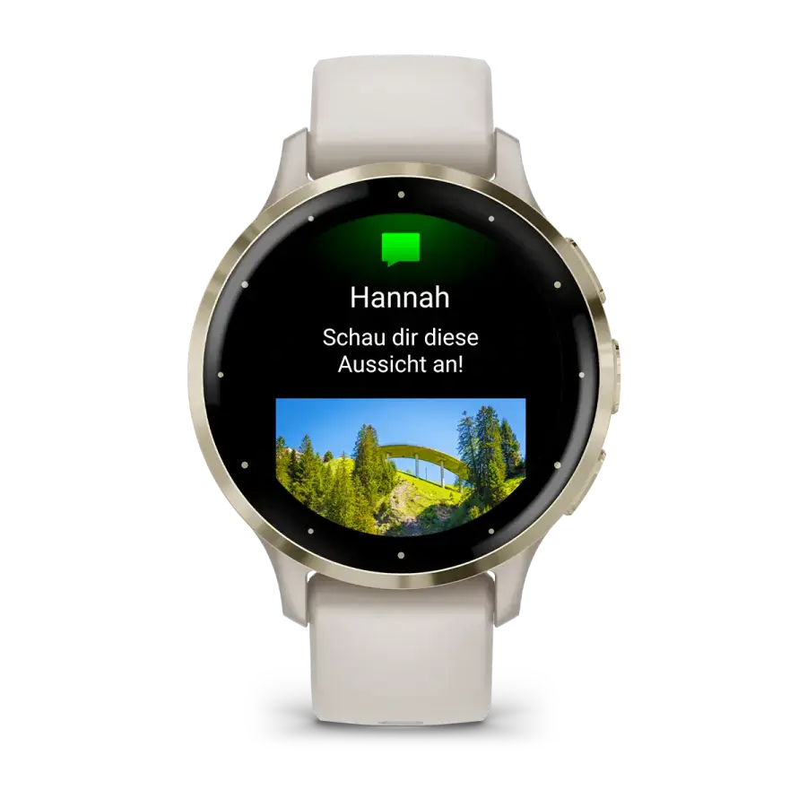 Смарт-годинник Garmin Venu 3S Soft Gold Stainless Steel Bezel with Ivory Case and Silicone Band (010-02785-04)