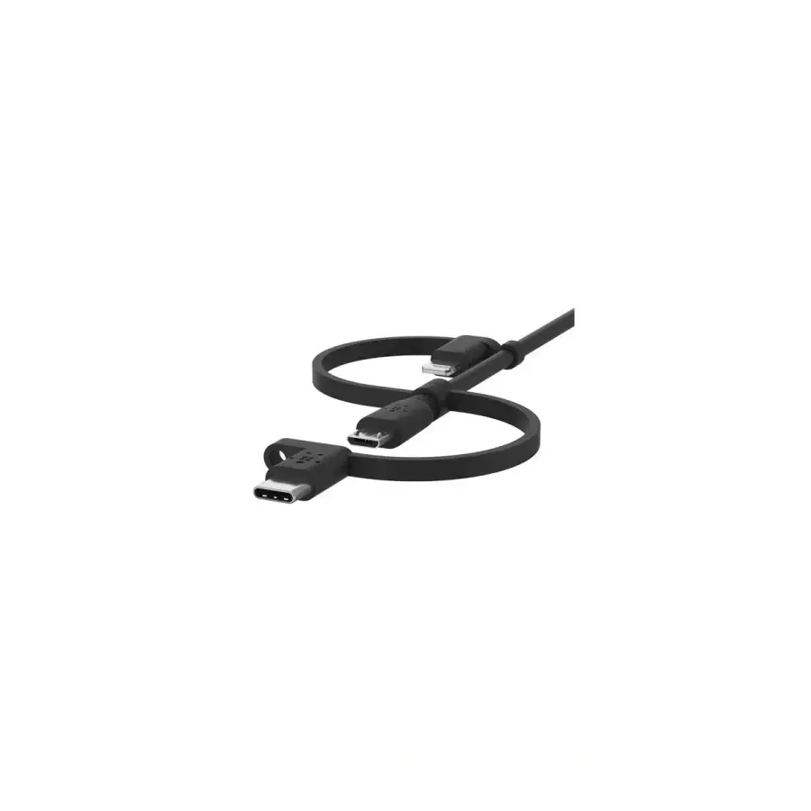 Универсальный кабель Belkin BoostCharge Universal Cable 1.0m USB-A cable с USB-C, Micro-USB и Lightning connectors - Black (CAC001BT1MBK)