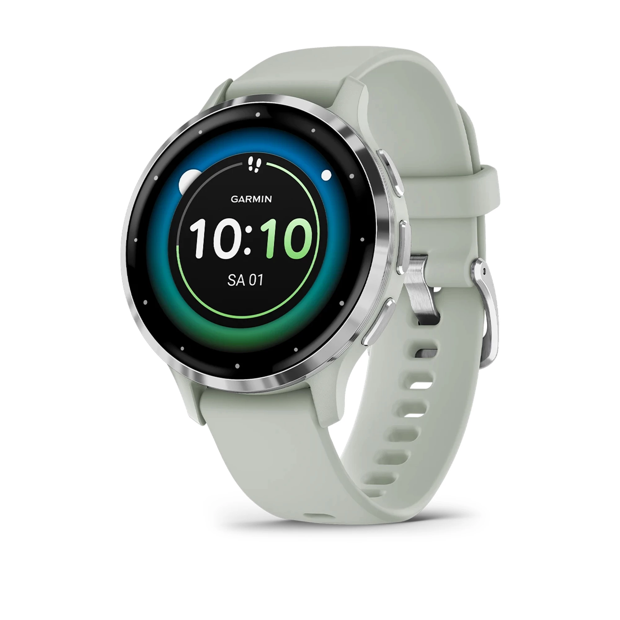 Смарт-годинник Garmin Venu 3S Silver Stainless Steel Bezel with Sage Gray Case and Silicone Band (010-02785-01)