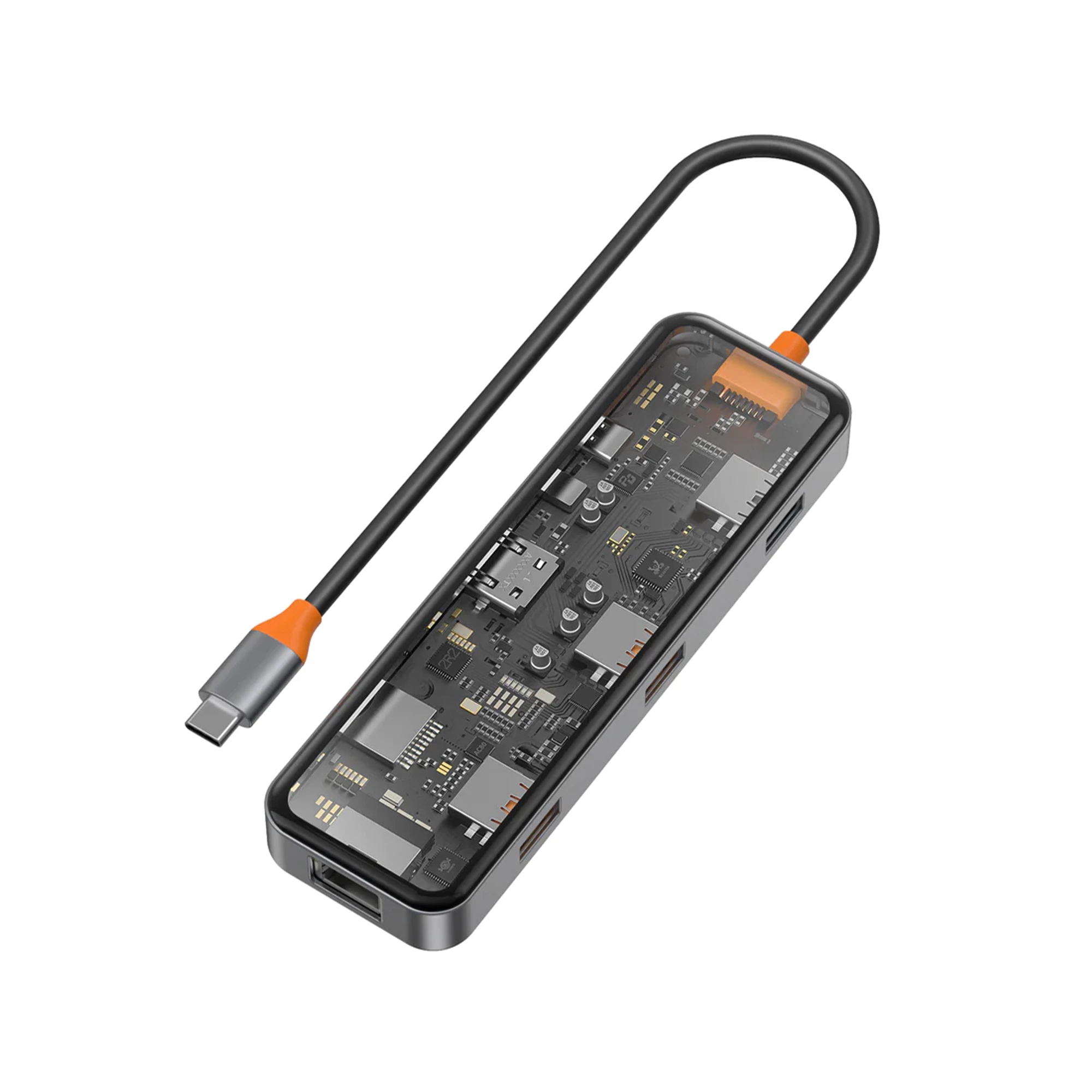 Адаптер WIWU Cyber Hub 8in1 Type-C to 3xUSB3.0+HDMI+RJ45+USB-C+SD/Micro SD