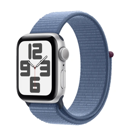 Apple Watch SE 2 2023 GPS 40mm Silver Aluminum Case with Winter Blue Sport Loop (MRE33)