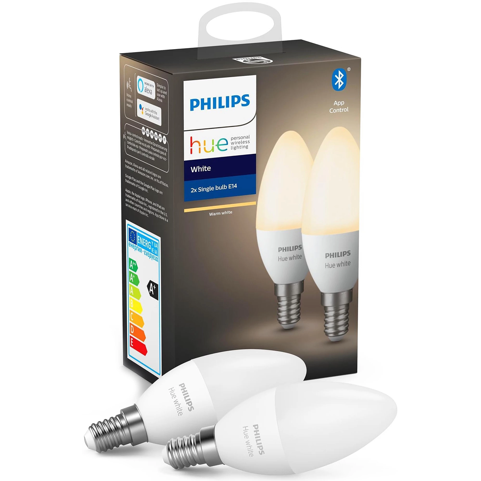 Комплект розумних ламп Philips Hue E14 5.5W(40W) 2700K Bluetooth Dim 2 шт - White (929002039904)