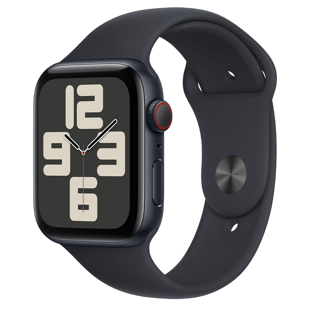 Apple Watch SE 2 2023 GPS + Cellular 44mm Midnight Aluminum Case with Midnight Sport Band - M/L (MRH73)