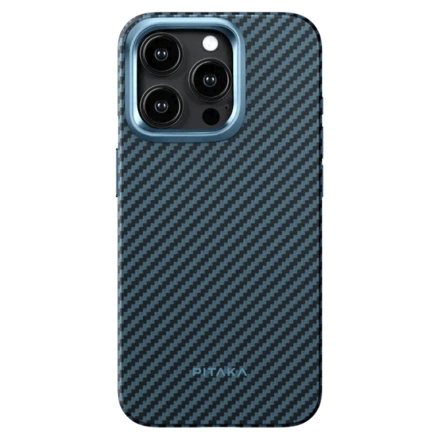 Чехол Pitaka MagEZ Case Pro 4 Twill 1500D for iPhone 15 Pro - Black/Blue (KI1508PPA)