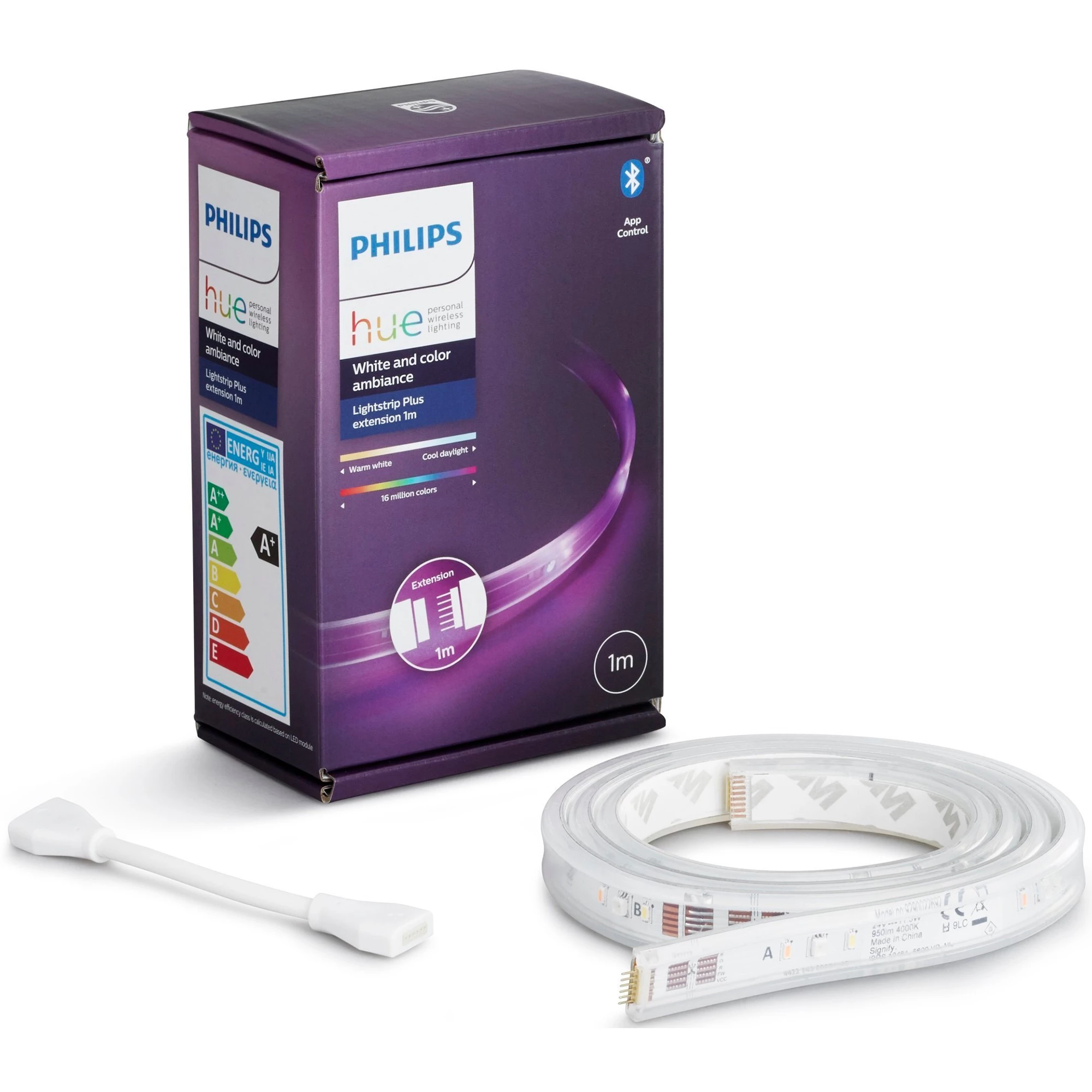 Подовжувач світлодіодної стрічки Philips Hue Plus 0.5W-20W 2000K-6500K Color Bluetooth 1m (929002269210)