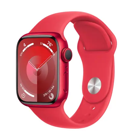 Apple Watch Series 9 GPS + Cellular 41mm (PRODUCT)RED Aluminum Case with (PRODUCT)RED Sport Band - S/M (MRY63)