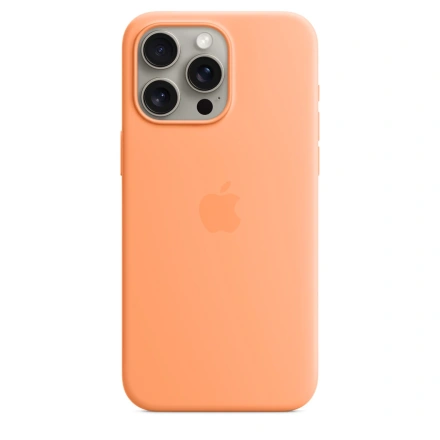 Чехол Apple iPhone 15 Pro Max Silicone Case with MagSafe Lux Copy - Orange Sorbet
